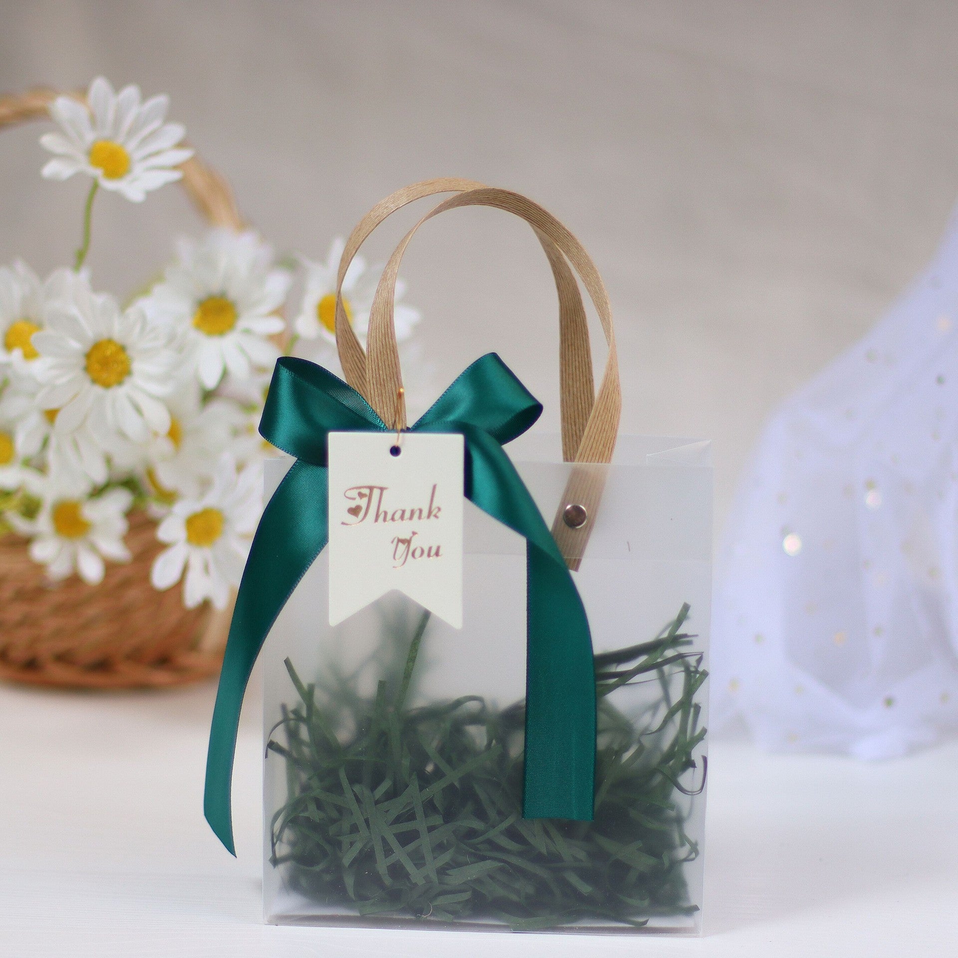 Gift Bag with Raffia/Ribbon and Thanks Card KiwiBunnyCo
