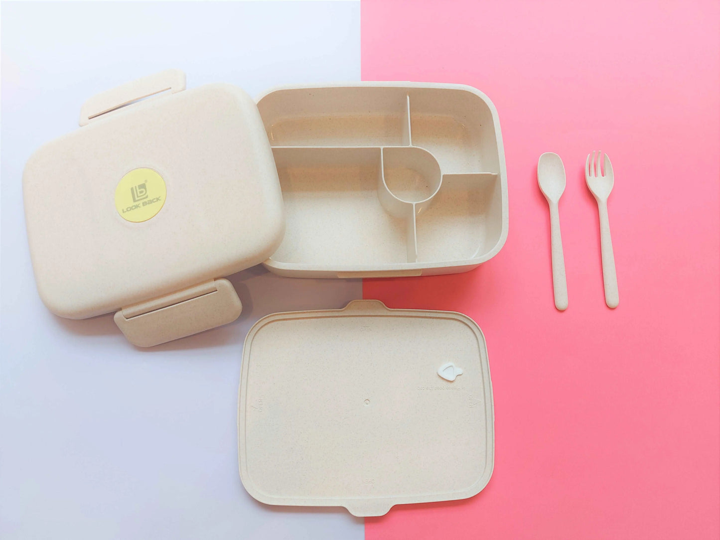Eco friendly Wheat Straw Lunch box -Beige