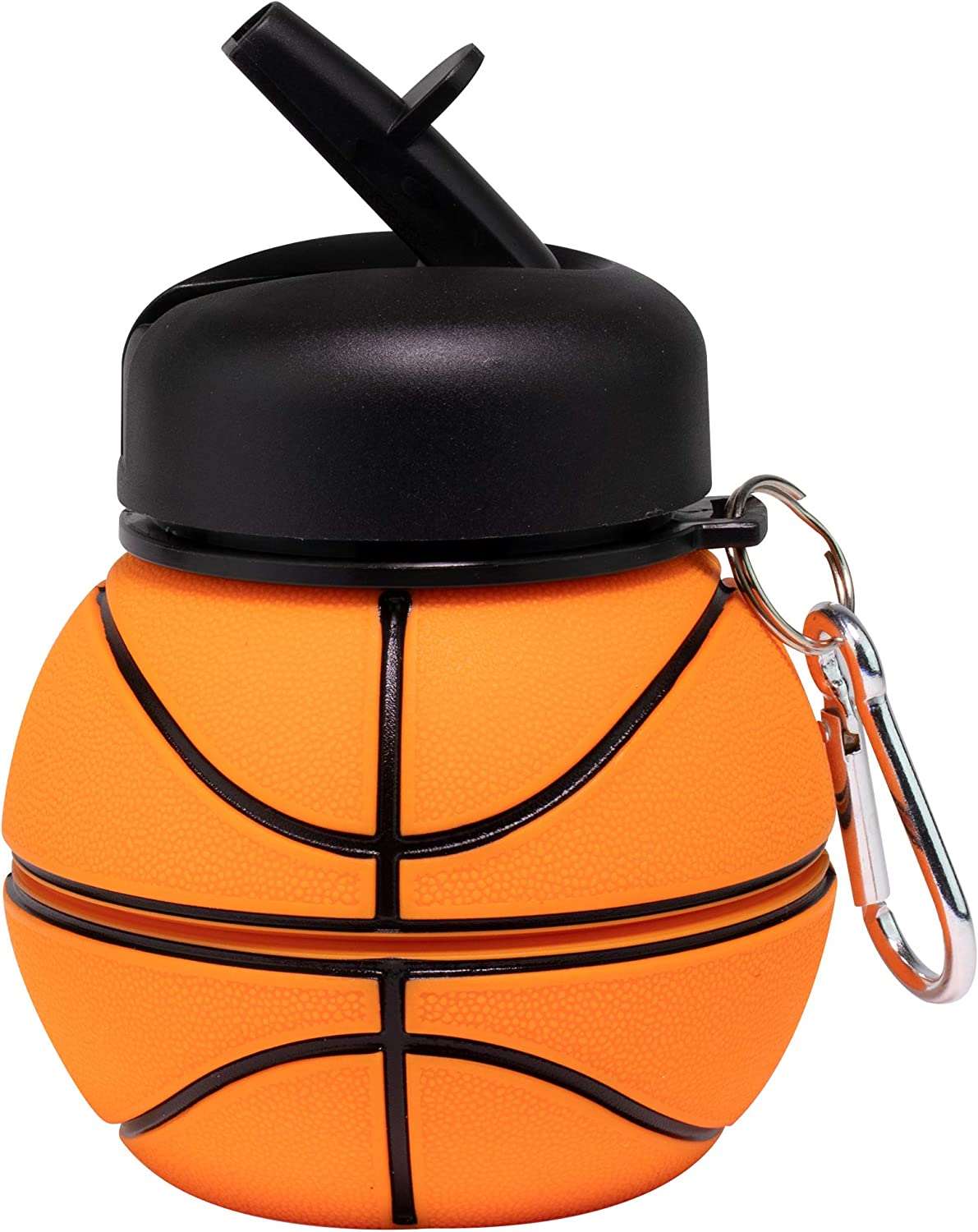 Silicone Foldable Water Bottles-Basketball