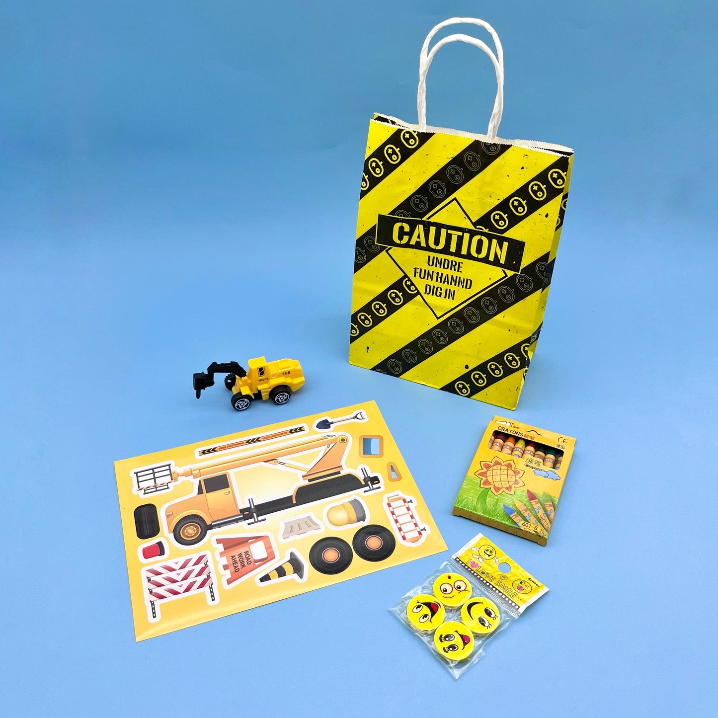 Construction theme party bags KiwiBunnyCo