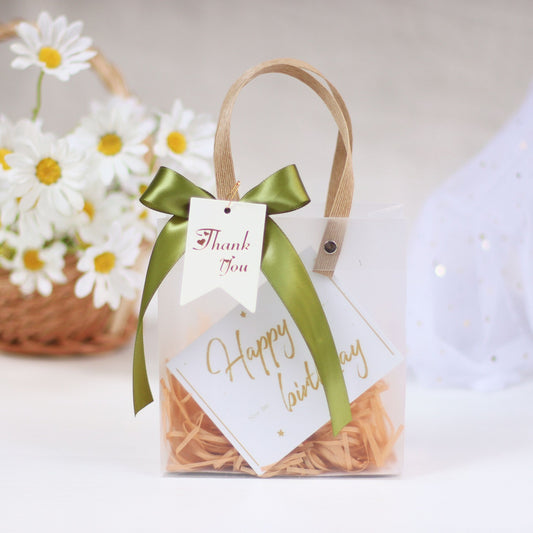 Gift Bag with Raffia/Ribbon and Thanks Card KiwiBunnyCo