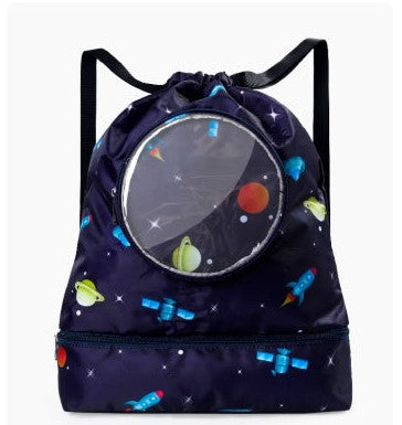 Kids swim bag /Kids sports beach camp backpack-Space KiwiBunnyCo