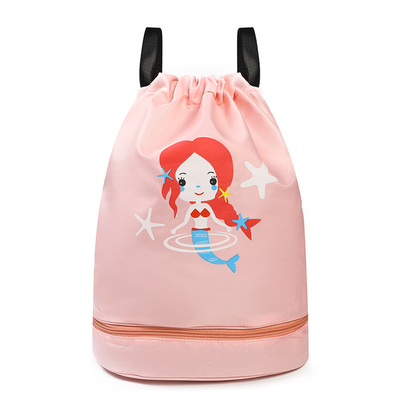 Kids swim bag /Kids sports beach camp backpack-Mermaid KiwiBunnyCo