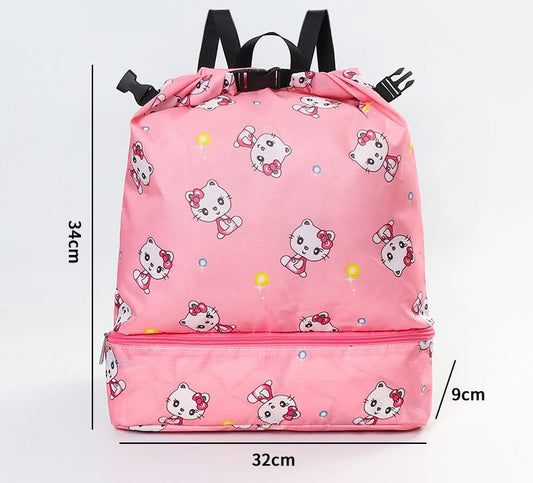 Copy of Copy of Kids swim bag /Kids sports beach camp backpack-Pink Cat
