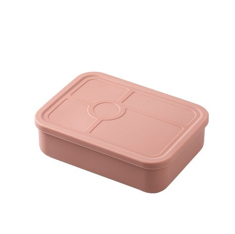 Silicone Bento Lunch Box- 5 Leakproof Compartments- Rose Pink