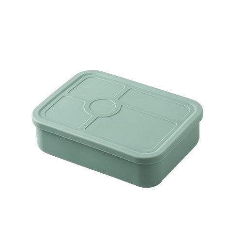 Silicone Bento Lunch Box- 5 Leakproof Compartments- Green