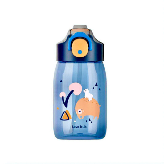 Tritan Material Kids Water Bottle - Blue Cute Bear